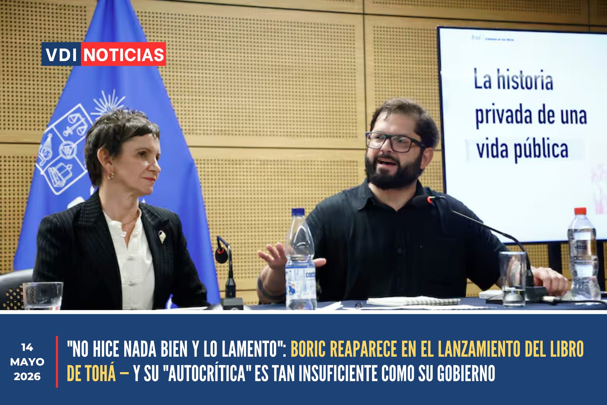 "NO HICE NADA BIEN Y LO LAMENTO": BORIC REAPARECE EN EL LANZAMIENTO DEL LIBRO DE TOHÁ — Y SU "AUTOCRÍTICA" ES TAN INSUFICIENTE COMO SU GOBIERNO