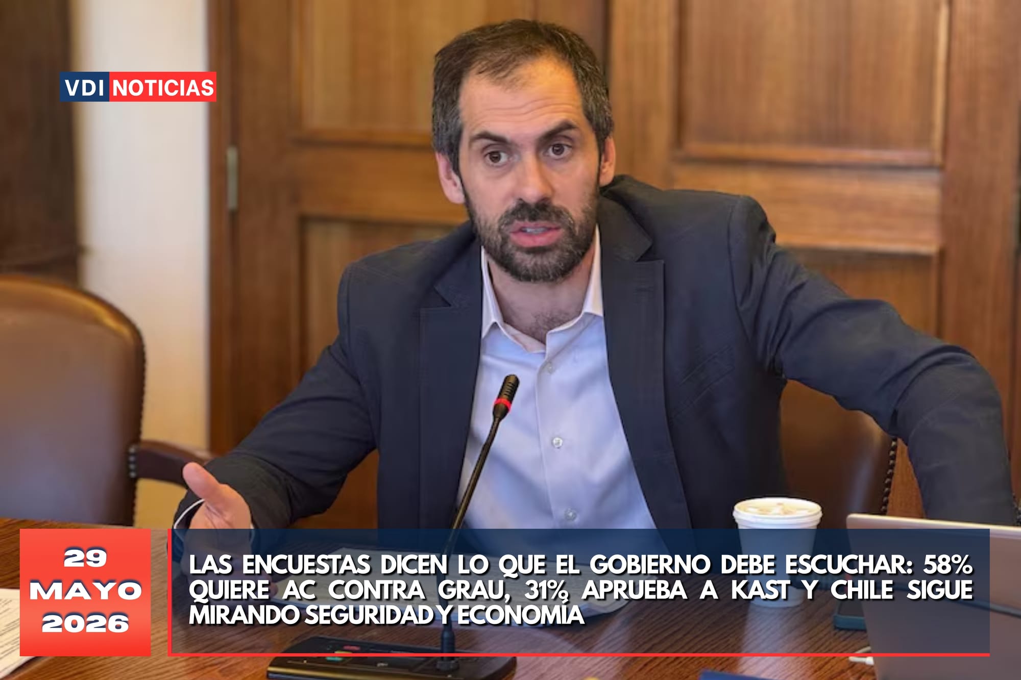 LAS ENCUESTAS DICEN LO QUE EL GOBIERNO DEBE ESCUCHAR: 58% QUIERE AC CONTRA GRAU, 31% APRUEBA A KAST Y CHILE SIGUE MIRANDO SEGURIDAD Y ECONOMÍA