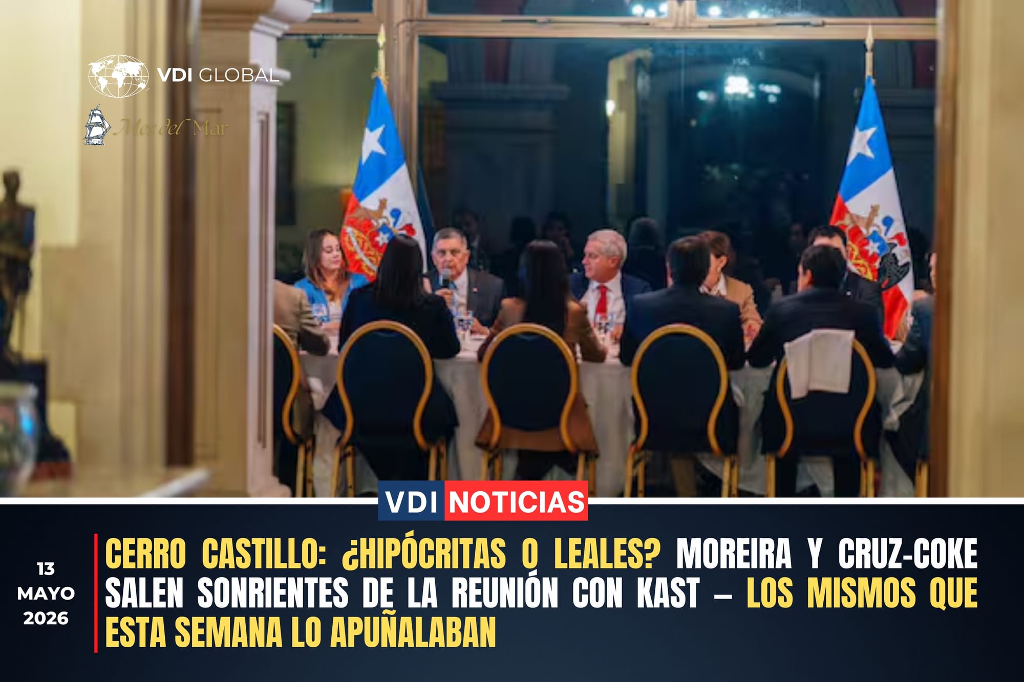CERRO CASTILLO: ¿HIPÓCRITAS O LEALES? MOREIRA Y CRUZ-COKE SALEN SONRIENTES DE LA REUNIÓN CON KAST — LOS MISMOS QUE ESTA SEMANA LO APUÑALABAN