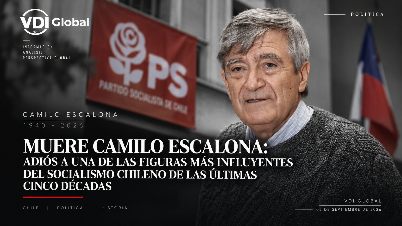 MUERE CAMILO ESCALONA: ADIÓS A UNA DE LAS FIGURAS MÁS INFLUYENTES DEL SOCIALISMO CHILENO DE LAS ÚLTIMAS CINCO DÉCADAS