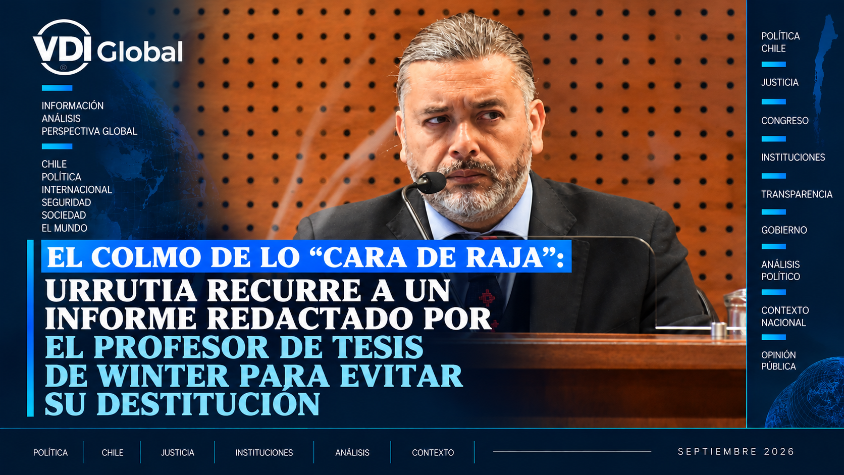EL COLMO DE LO "CARA DE RAJA": URRUTIA RECURRE A UN INFORME REDACTADO POR EL PROFESOR DE TESIS DE WINTER PARA EVITAR SU DESTITUCIÓN