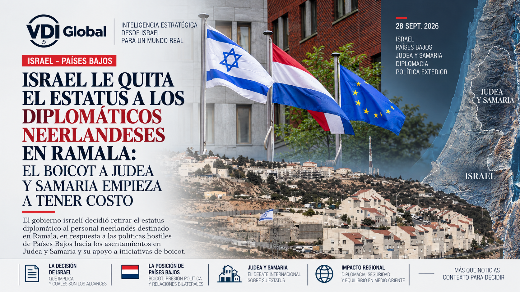 ISRAEL LE QUITA EL ESTATUS A LOS DIPLOMÁTICOS NEERLANDESES EN RAMALA: EL BOICOT A JUDEA Y SAMARIA EMPIEZA A TENER COSTO