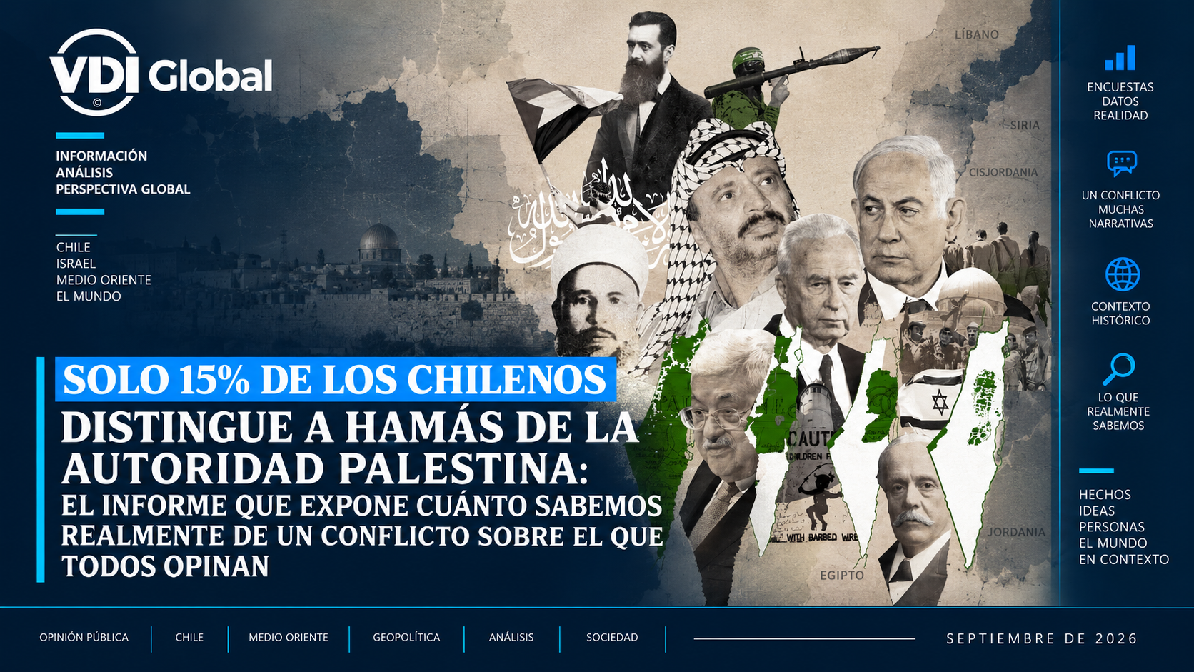 SOLO 15% DE LOS CHILENOS DISTINGUE A HAMÁS DE LA AUTORIDAD PALESTINA: EL INFORME QUE EXPONE CUÁNTO SABEMOS REALMENTE DE UN CONFLICTO SOBRE EL QUE TODOS OPINAN