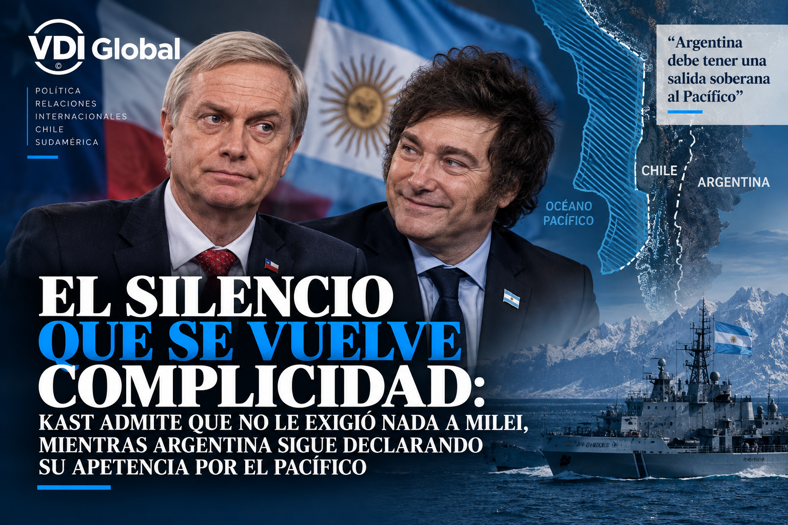 EL SILENCIO QUE SE VUELVE COMPLICIDAD: KAST ADMITE QUE NO LE EXIGIÓ NADA A MILEI, MIENTRAS ARGENTINA SIGUE DECLARANDO SU APETENCIA POR EL PACÍFICO