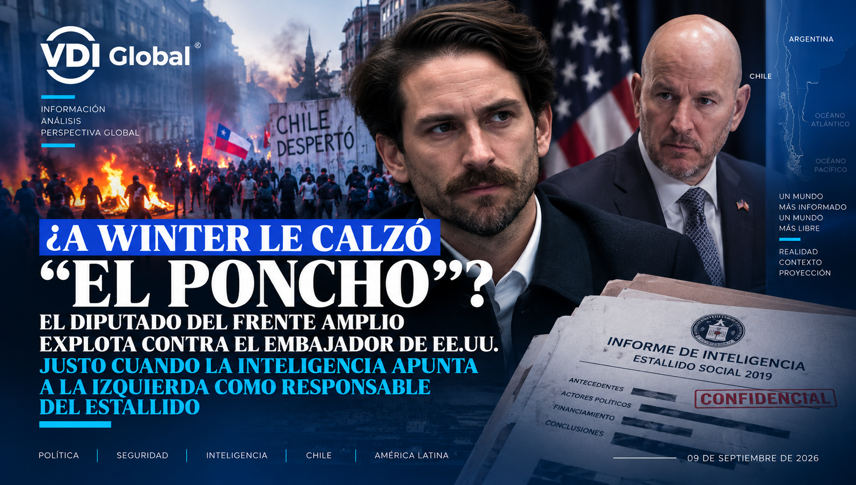 A WINTER LE CALZÓ "EL PONCHO": EL DIPUTADO DEL FRENTE AMPLIO SE INDIGNA PORQUE LA INTELIGENCIA DE EE.UU. APUNTÓ A LA IZQUIERDA COMO RESPONSABLE DEL ESTALLIDO