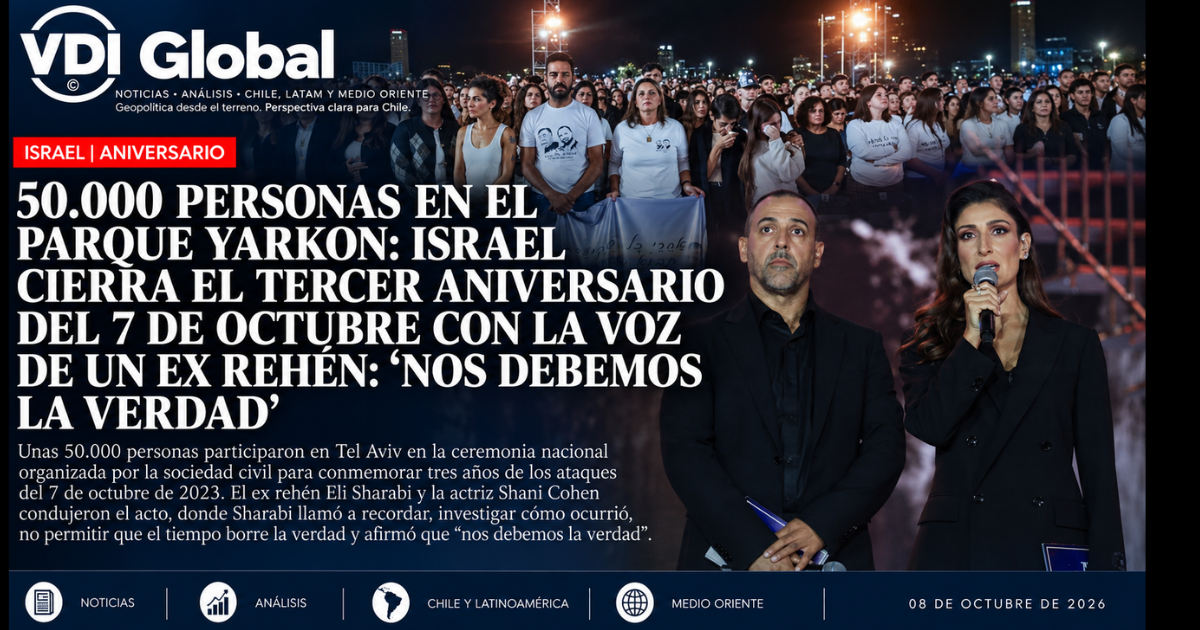 50.000 PERSONAS EN EL PARQUE YARKON: ISRAEL CIERRA EL TERCER ANIVERSARIO DEL 7 DE OCTUBRE CON LA VOZ DE UN EX REHÉN: "NOS DEBEMOS LA VERDAD"