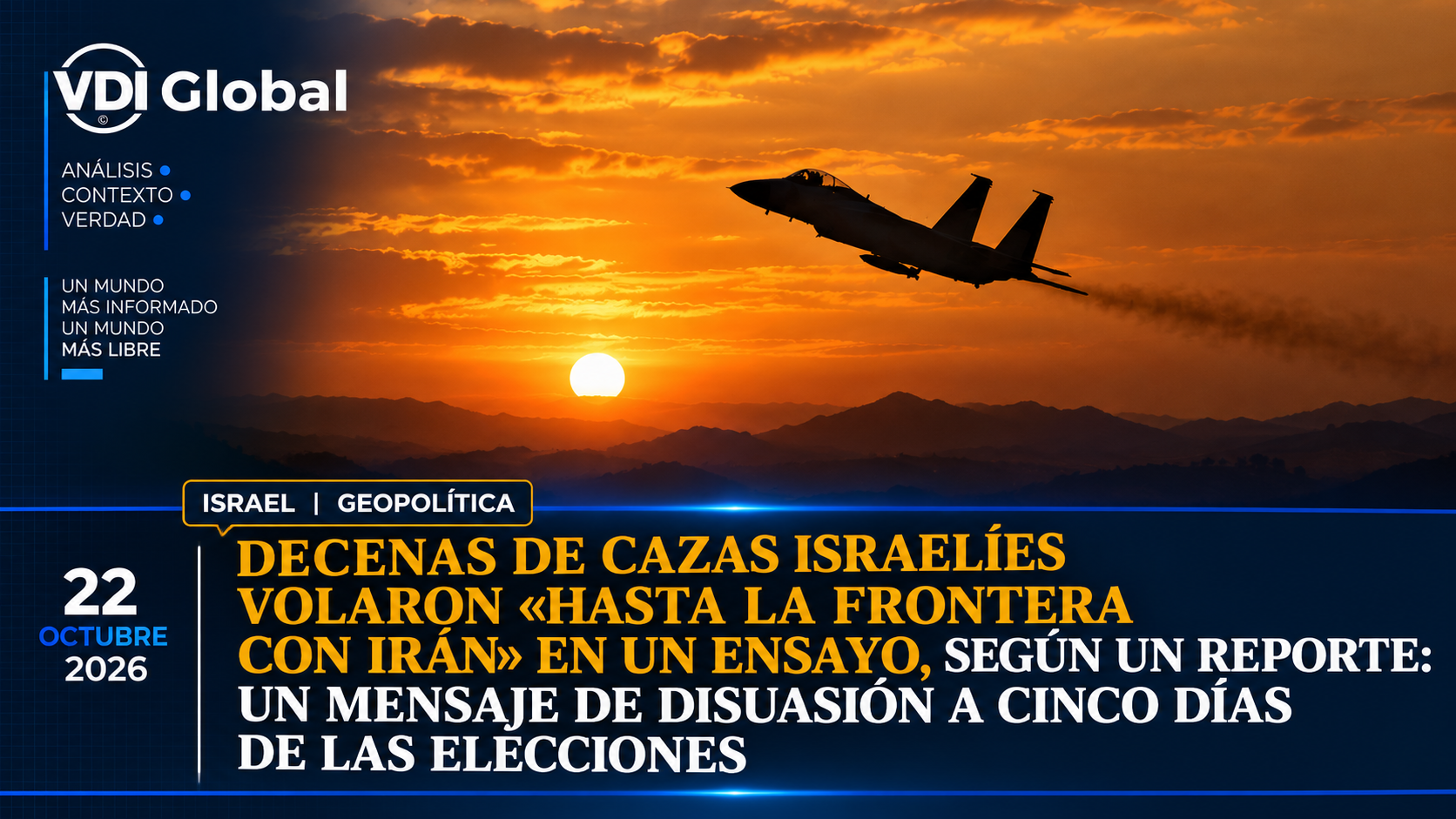 DECENAS DE CAZAS ISRAELÍES VOLARON «HASTA LA FRONTERA CON IRÁN» EN UN ENSAYO, SEGÚN UN REPORTE: UN MENSAJE DE DISUASIÓN A CINCO DÍAS DE LAS ELECCIONES