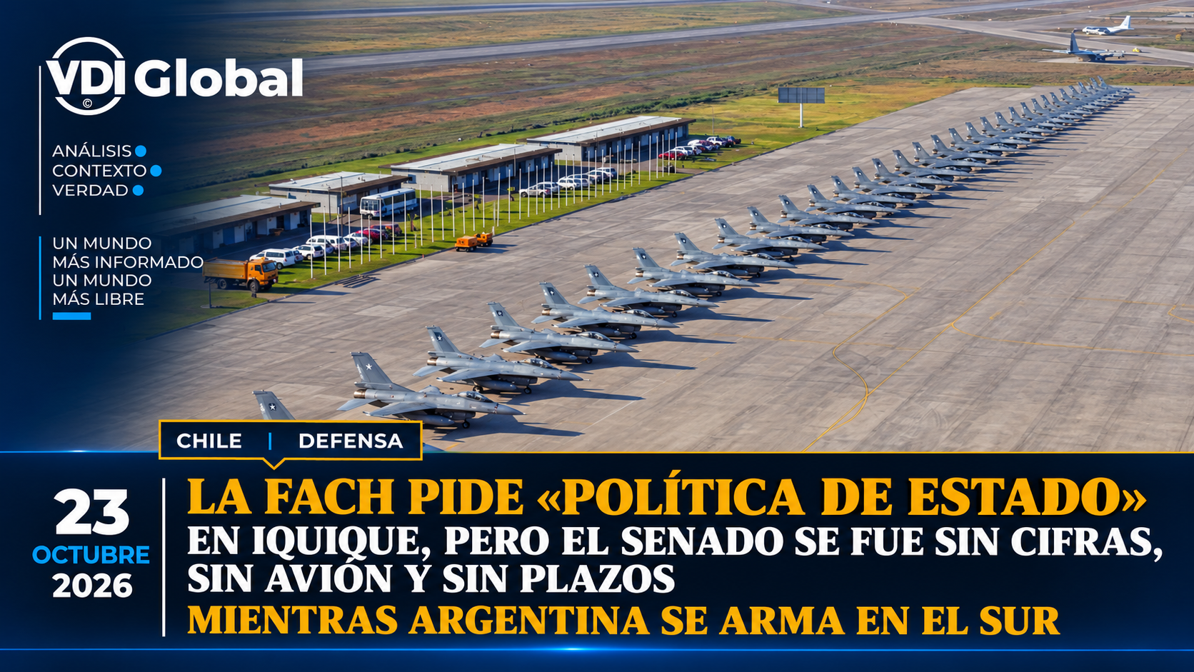 LA FACh PIDE «POLÍTICA DE ESTADO» EN IQUIQUE, PERO EL SENADO SE FUE SIN CIFRAS, SIN AVIÓN Y SIN PLAZOS MIENTRAS ARGENTINA SE ARMA EN EL SUR