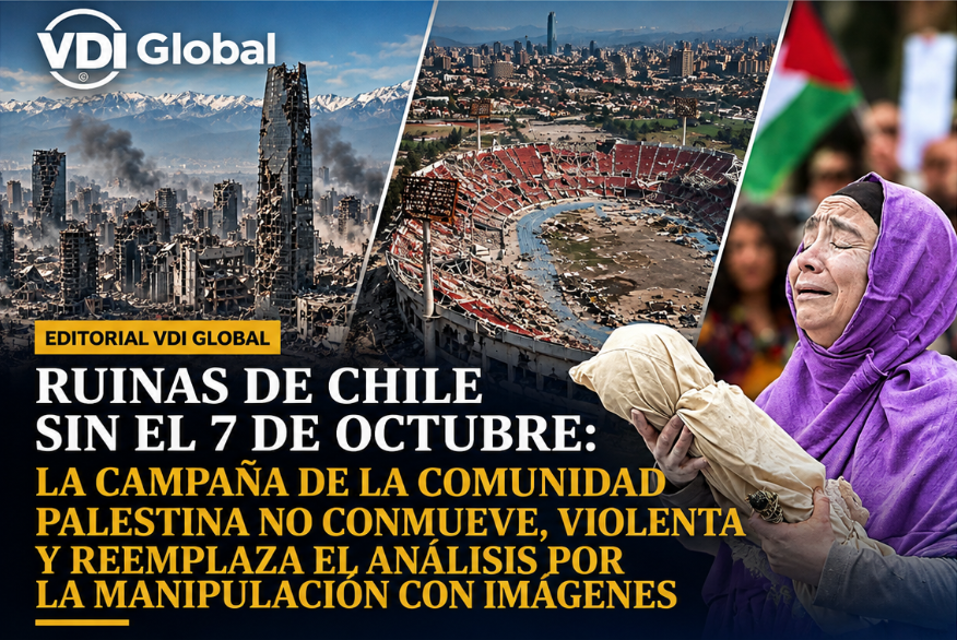RUINAS DE CHILE SIN EL 7 DE OCTUBRE: LA CAMPAÑA DE LA COMUNIDAD PALESTINA NO CONMUEVE, VIOLENTA Y REEMPLAZA EL ANÁLISIS POR LA MANIPULACIÓN CON IMÁGENES