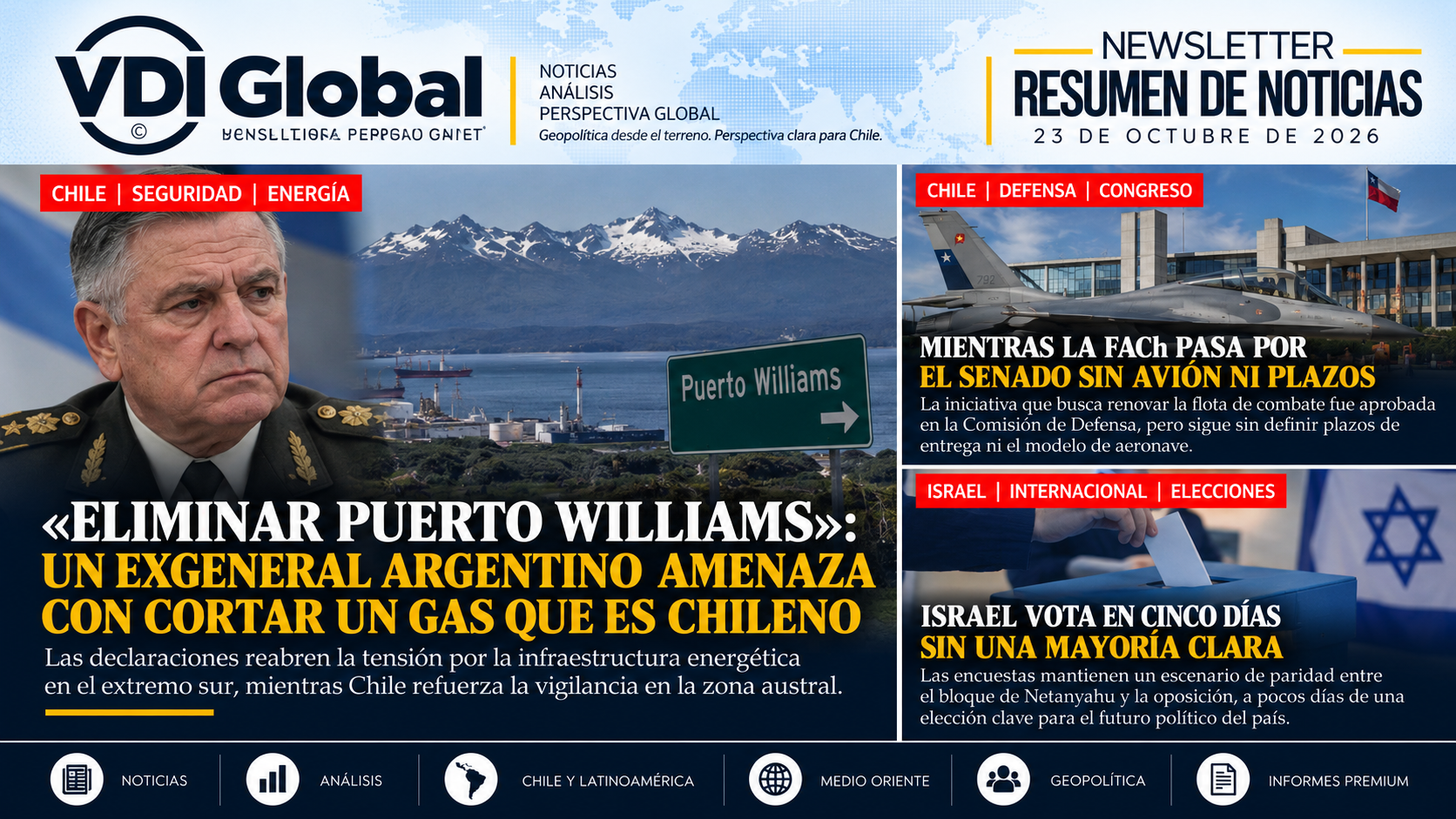 ELIMINAR PUERTO WILLIAMS»: UN EXGENERAL ARGENTINO AMENAZA CON CORTAR UN GAS QUE ES CHILENO, MIENTRAS LA FACh PASA POR EL SENADO SIN AVIÓN NI PLAZOS