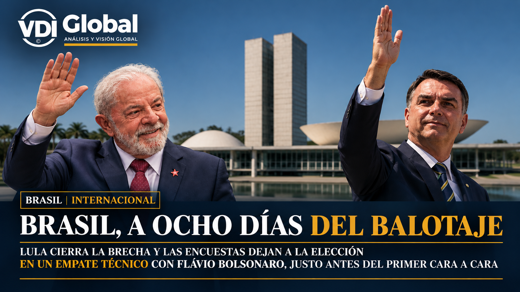 BRASIL, A OCHO DÍAS DEL BALOTAJE: LULA CIERRA LA BRECHA Y LAS ENCUESTAS DEJAN A LA ELECCIÓN EN UN EMPATE TÉCNICO CON FLÁVIO BOLSONARO, JUSTO ANTES DEL PRIMER CARA A CARA