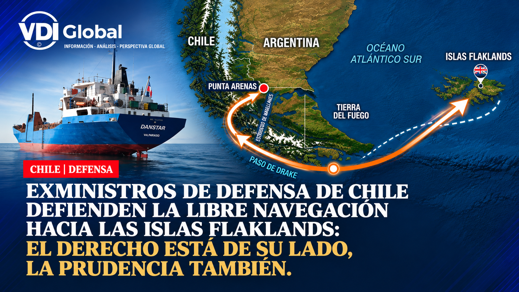 EXMINISTROS DE DEFENSA DE CHILE DEFIENDEN LA LIBRE NAVEGACIÓN HACIA LAS ISLAS FALKLANDS: EL DERECHO ESTÁ DE SU LADO, LA PRUDENCIA TAMBIÉN