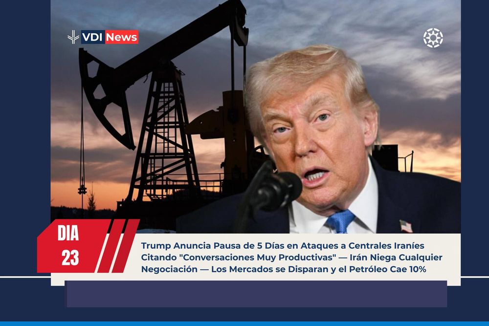 Trump Anuncia Pausa de 5 Días en Ataques a Centrales Iraníes Citando "Conversaciones Muy Productivas" — Irán Niega Cualquier Negociación — Los Mercados se Disparan y el Petróleo Cae 10% post image
