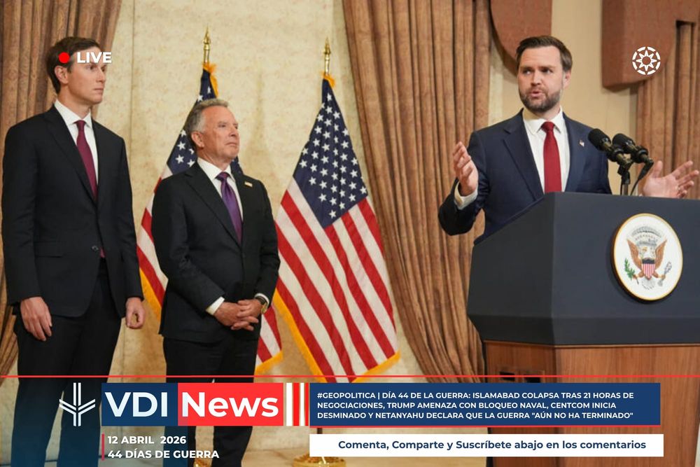 #GEOPOLITICA | DÍA 44 DE LA GUERRA: ISLAMABAD COLAPSA TRAS 21 HORAS DE NEGOCIACIONES, TRUMP AMENAZA CON BLOQUEO NAVAL, CENTCOM INICIA DESMINADO Y NETANYAHU DECLARA QUE LA GUERRA "AÚN NO HA TERMINADO" post image
