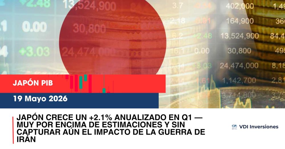 JAPÓN CRECE UN +2.1% ANUALIZADO EN Q1 — MUY POR ENCIMA DE ESTIMACIONES Y SIN CAPTURAR AÚN EL IMPACTO DE LA GUERRA DE IRÁN post image