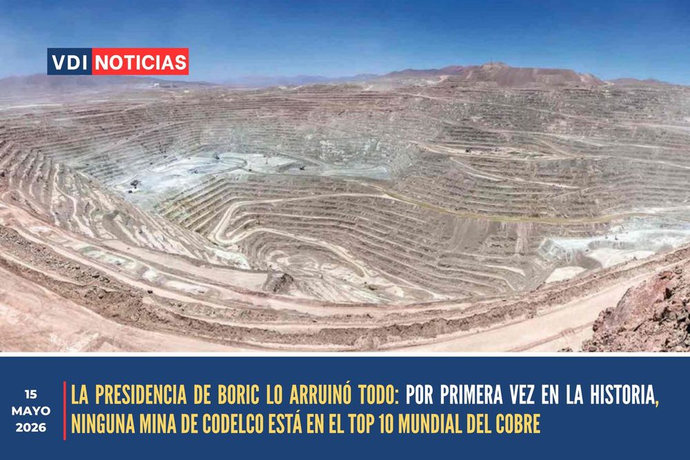 LA PRESIDENCIA DE BORIC LO ARRUINÓ TODO: POR PRIMERA VEZ EN LA HISTORIA, NINGUNA MINA DE CODELCO ESTÁ EN EL TOP 10 MUNDIAL DEL COBRE post image