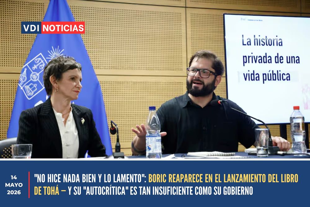 "NO HICE NADA BIEN Y LO LAMENTO": BORIC REAPARECE EN EL LANZAMIENTO DEL LIBRO DE TOHÁ — Y SU "AUTOCRÍTICA" ES TAN INSUFICIENTE COMO SU GOBIERNO post image