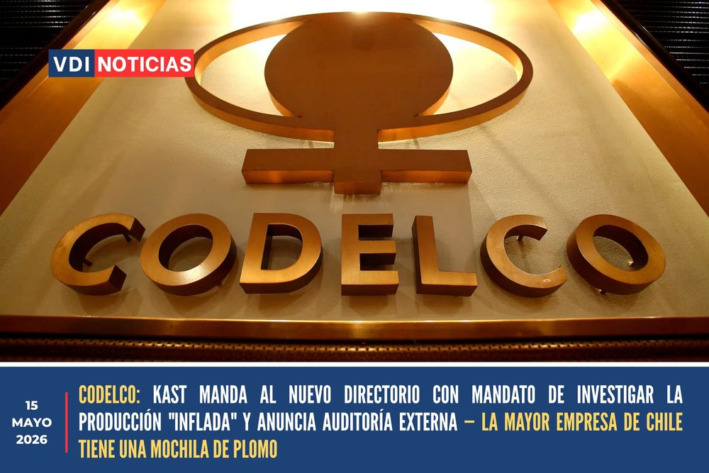 CODELCO: KAST MANDA AL NUEVO DIRECTORIO CON MANDATO DE INVESTIGAR LA PRODUCCIÓN "INFLADA" Y ANUNCIA AUDITORÍA EXTERNA — LA MAYOR EMPRESA DE CHILE TIENE UNA MOCHILA DE PLOMO post image
