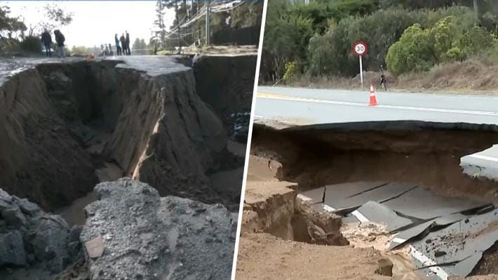 DOS SOCAVONES QUE EXPONEN LA FRAGILIDAD DE LA CONECTIVIDAD EN VALPARAÍSO TRAS EL SISTEMA FRONTAL post image