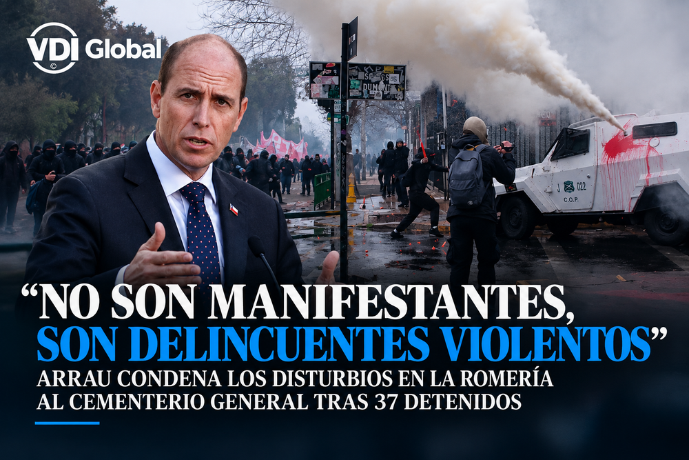 "NO SON MANIFESTANTES, SON DELINCUENTES VIOLENTOS": ARRAU CONDENA LOS DISTURBIOS EN LA ROMERÍA AL CEMENTERIO GENERAL TRAS 37 DETENIDOS post image