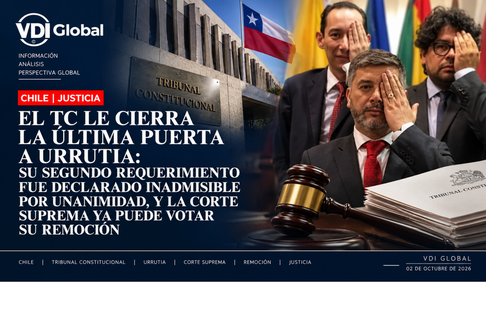 EL TC LE CIERRA LA ÚLTIMA PUERTA A URRUTIA: SU SEGUNDO REQUERIMIENTO FUE DECLARADO INADMISIBLE POR UNANIMIDAD, Y LA CORTE SUPREMA YA PUEDE VOTAR SU REMOCIÓN post image