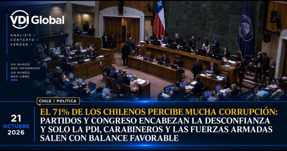 EL 71% DE LOS CHILENOS PERCIBE MUCHA CORRUPCIÓN: PARTIDOS Y CONGRESO ENCABEZAN LA DESCONFIANZA Y SOLO LA PDI, CARABINEROS Y LAS FUERZAS ARMADAS SALEN CON BALANCE FAVORABLE post image