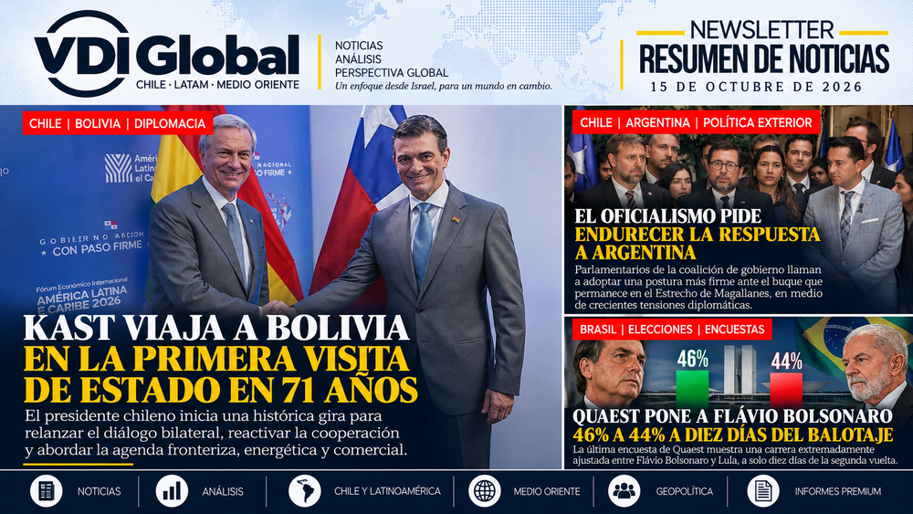 KAST VIAJA A BOLIVIA EN LA PRIMERA VISITA DE ESTADO EN 71 AÑOS, EL OFICIALISMO PIDE ENDURECER LA RESPUESTA A ARGENTINA Y QUAEST PONE A FLÁVIO BOLSONARO 46% A 44% A DIEZ DÍAS DEL BALOTAJE post image