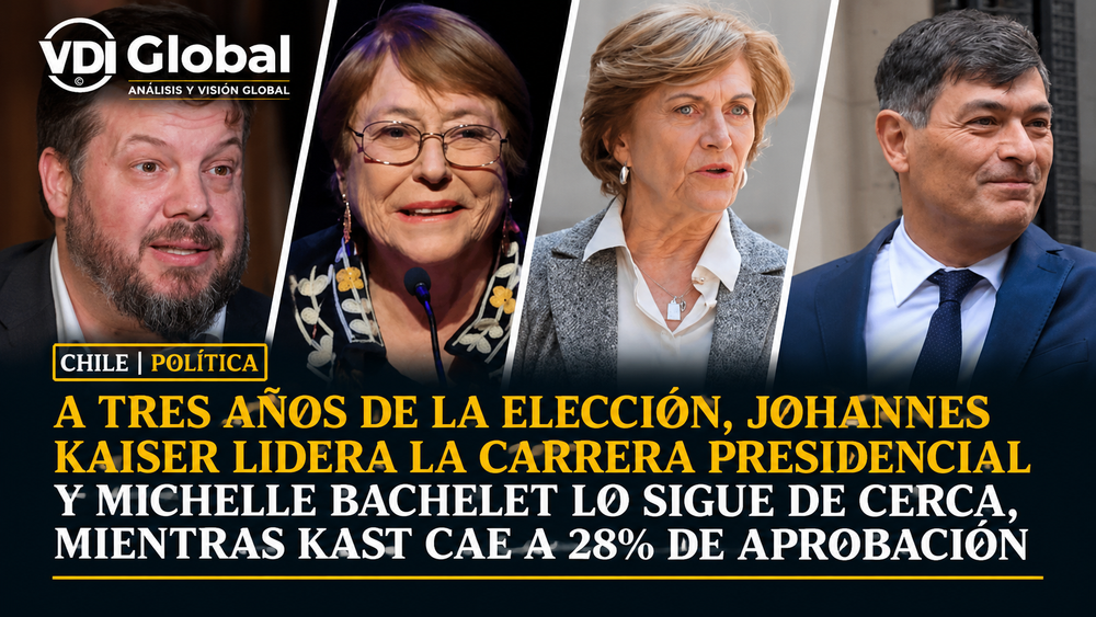 A TRES AÑOS DE LA ELECCIÓN, JOHANNES KAISER LIDERA LA CARRERA PRESIDENCIAL Y MICHELLE BACHELET LO SIGUE DE CERCA, MIENTRAS KAST CAE A 28% DE APROBACIÓN post image