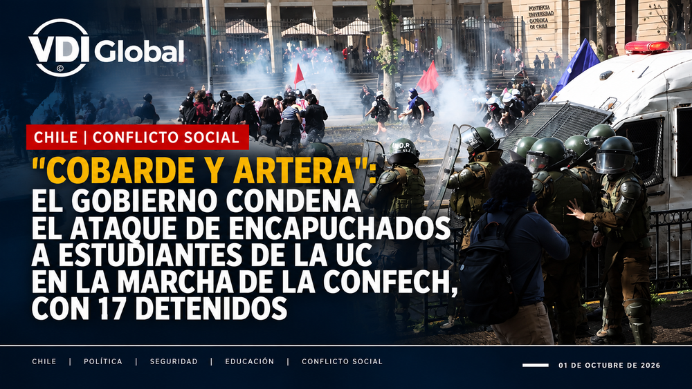 "COBARDE Y ARTERA": EL GOBIERNO CONDENA EL ATAQUE DE ENCAPUCHADOS A ESTUDIANTES DE LA UC EN LA MARCHA DE LA CONFECH, CON 17 DETENIDOS post image