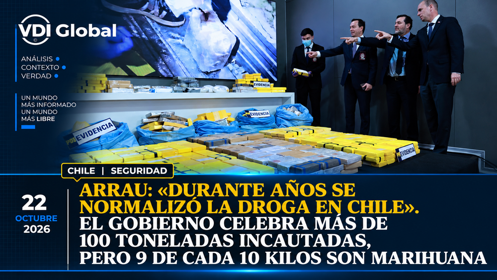 ARRAU: «DURANTE AÑOS SE NORMALIZÓ LA DROGA EN CHILE». EL GOBIERNO CELEBRA MÁS DE 100 TONELADAS INCAUTADAS, PERO 9 DE CADA 10 KILOS SON MARIHUANA post image