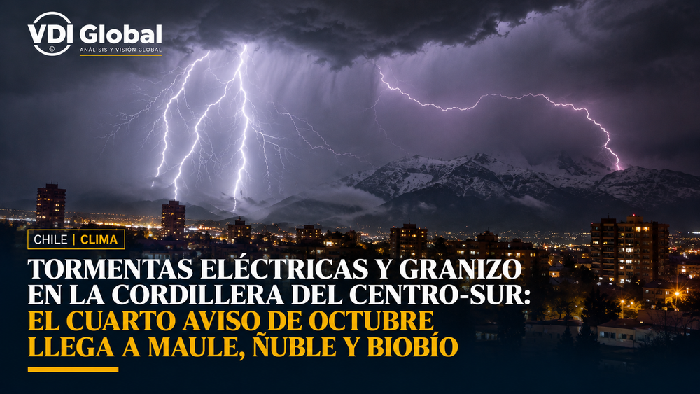 TORMENTAS ELÉCTRICAS Y GRANIZO EN LA CORDILLERA DEL CENTRO-SUR: EL CUARTO AVISO DE OCTUBRE LLEGA A MAULE, ÑUBLE Y BIOBÍO post image