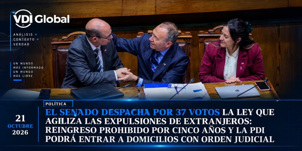 EL SENADO DESPACHA POR 37 VOTOS LA LEY QUE AGILIZA LAS EXPULSIONES DE EXTRANJEROS: REINGRESO PROHIBIDO POR CINCO AÑOS Y LA PDI PODRÁ ENTRAR A DOMICILIOS CON ORDEN JUDICIAL post image