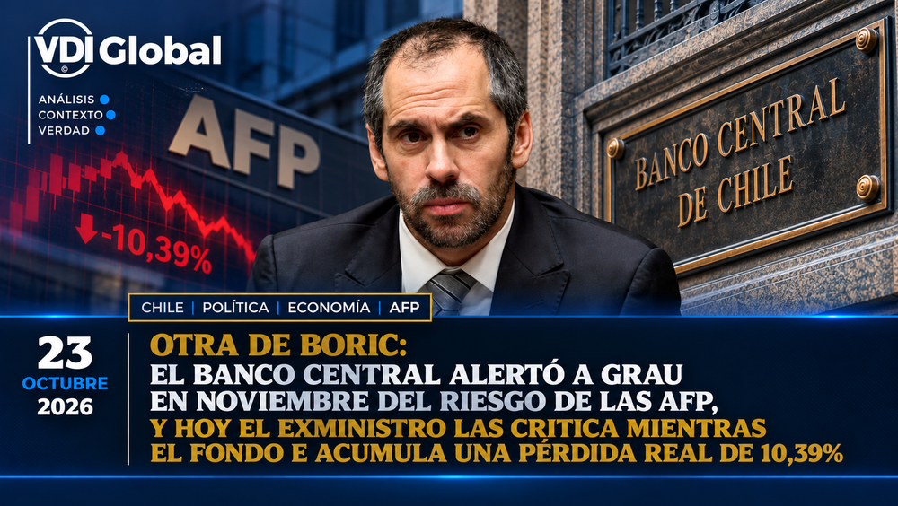 OTRA DE BORIC: EL BANCO CENTRAL ALERTÓ A GRAU EN NOVIEMBRE DEL RIESGO DE LAS AFP, Y HOY EL EXMINISTRO LAS CRITICA MIENTRAS EL FONDO E ACUMULA UNA PÉRDIDA REAL DE 10,39% post image