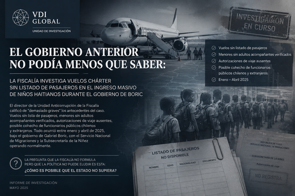 EL GOBIERNO ANTERIOR NO PODÍA MENOS QUE SABER: LA FISCALÍA INVESTIGA VUELOS CHÁRTER SIN LISTADO DE PASAJEROS EN EL INGRESO MASIVO DE NIÑOS HAITIANOS DURANTE EL GOBIERNO DE BORIC post image
