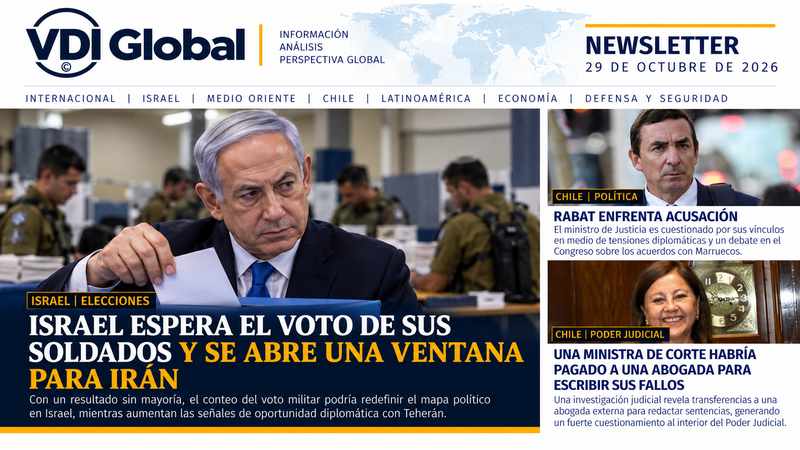 ISRAEL ESPERA EL VOTO DE SUS SOLDADOS Y SE ABRE UNA VENTANA PARA IRÁN; EN CHILE, RABAT ENFRENTA ACUSACIÓN Y UNA MINISTRA DE CORTE HABRÍA PAGADO A UNA ABOGADA PARA ESCRIBIR SUS FALLOS post image