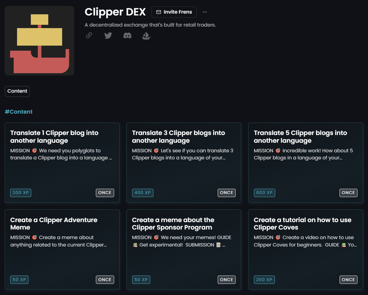 Clipper DEX ON Zealy