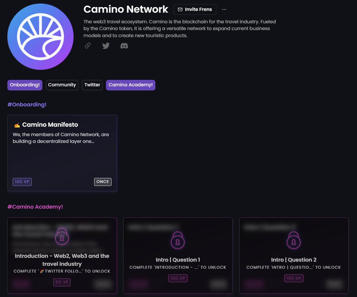 Camino Network on Zealy