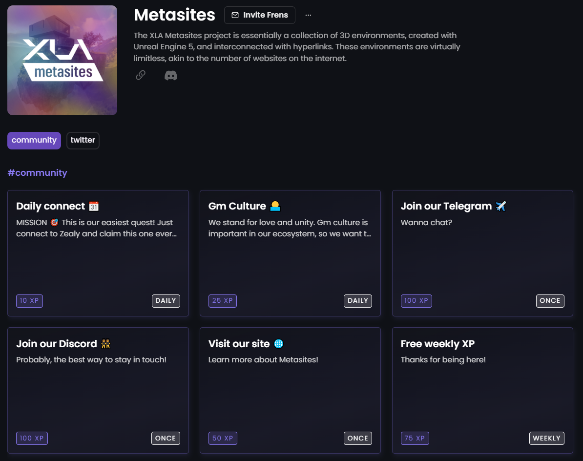 XLA Metasite on Zealy