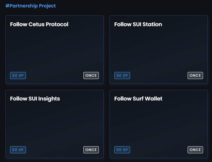 WizardLand Sui Partnership Quests on Zealy