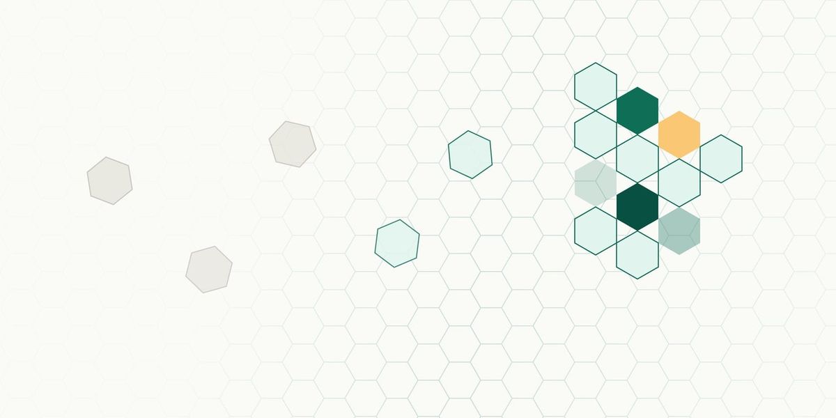 Scattered hexagon cells drifting into an ordered honeycomb.