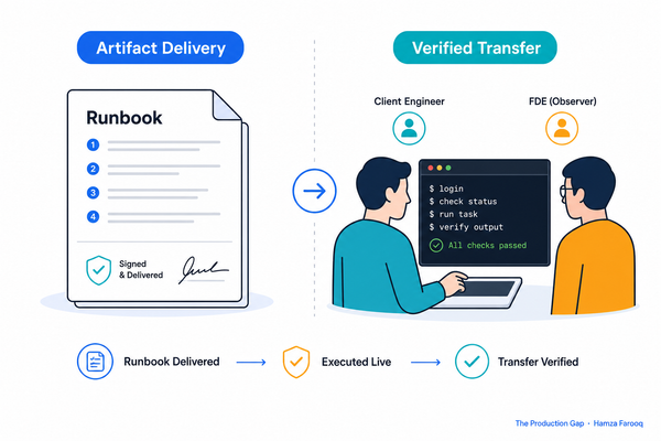 Knowledge Transfer Verification: Why the Client Engineer Must Run the Runbook Live Before You Leave