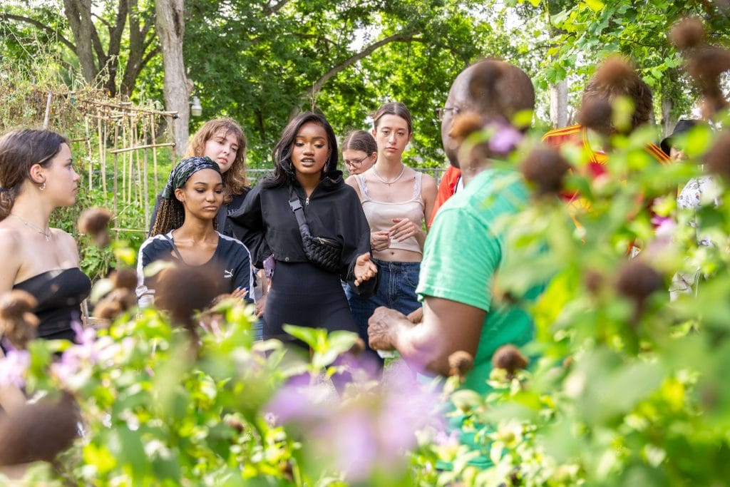 participants learning about organic farming