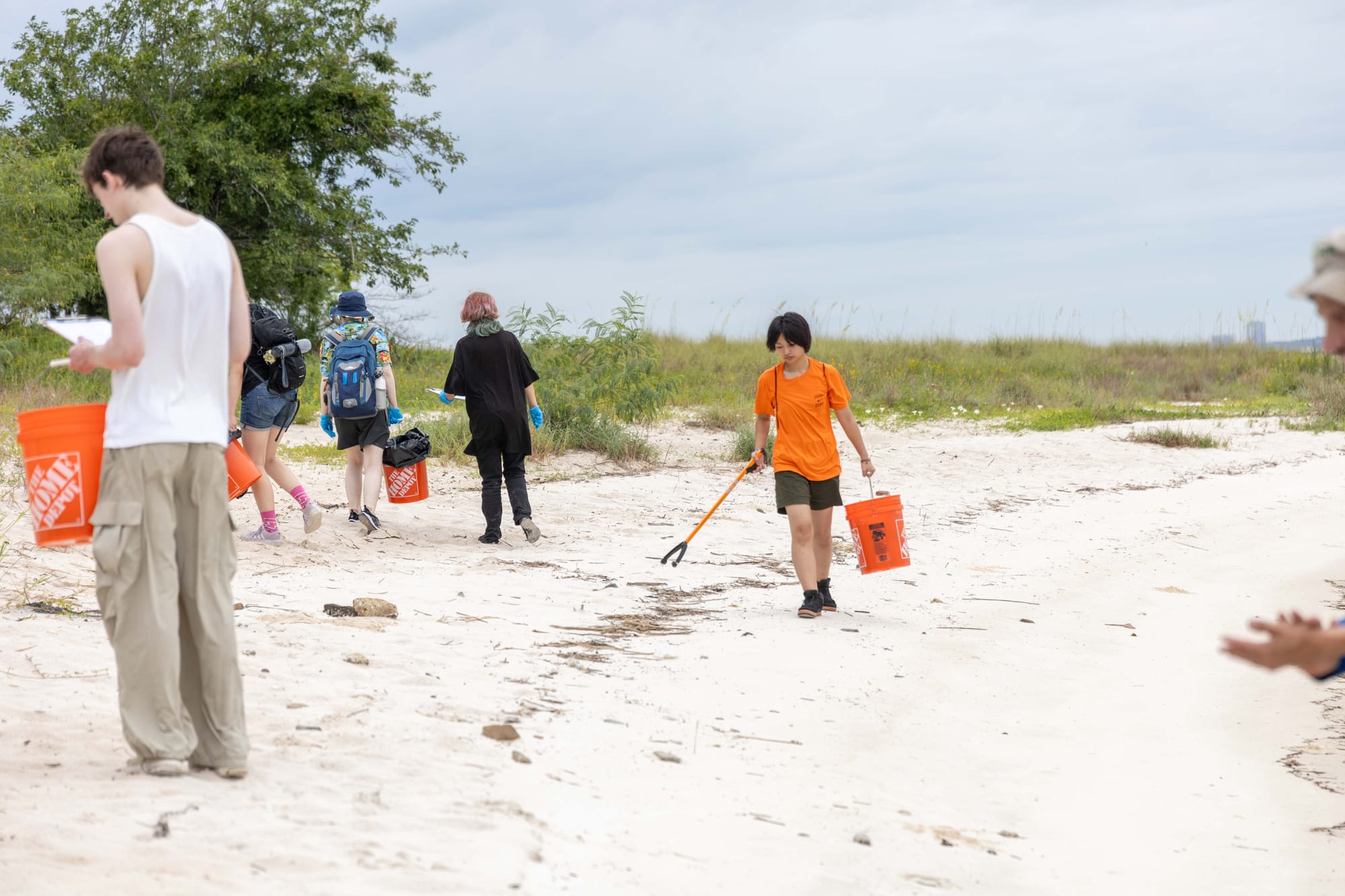 beach cleanup on Deer Island