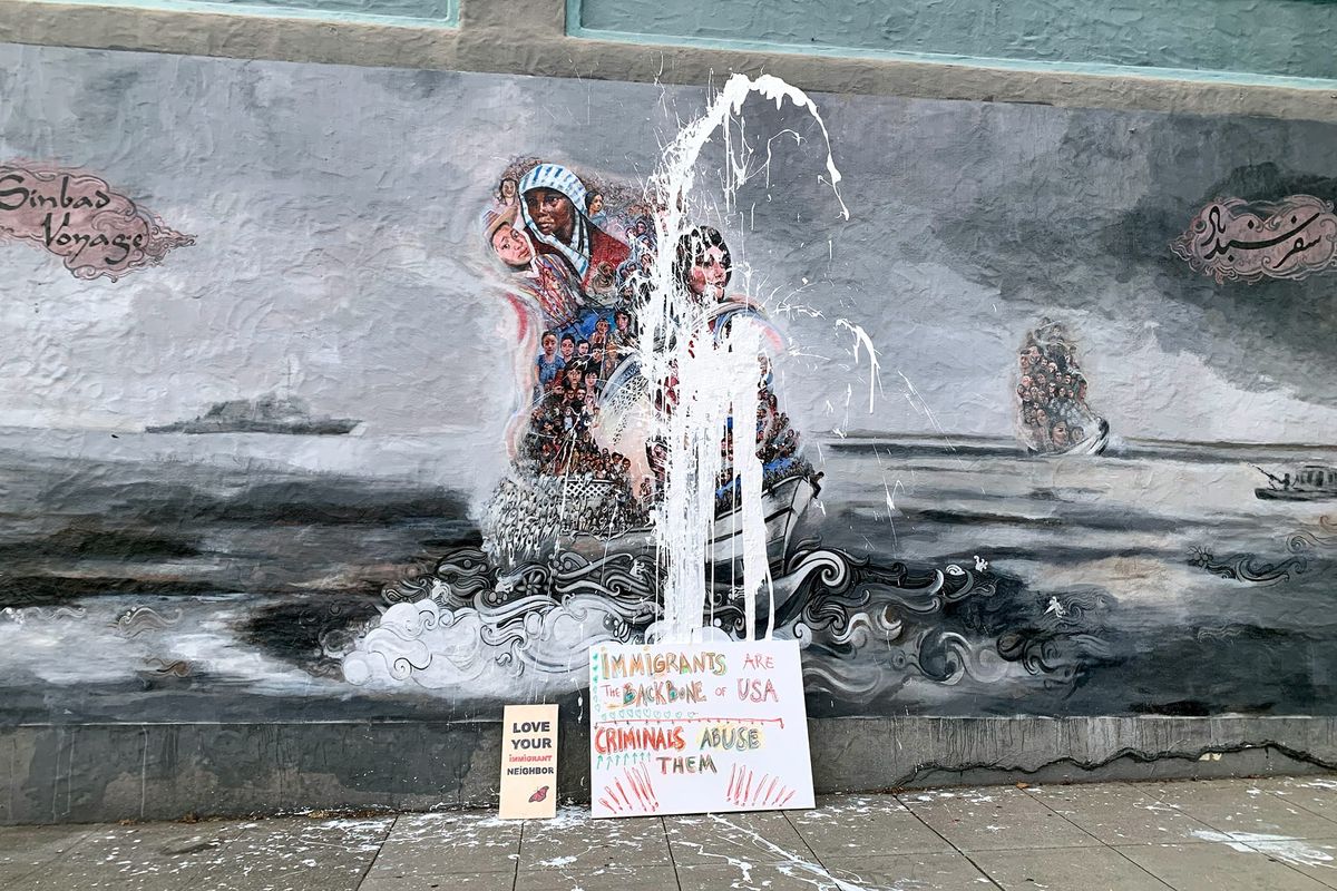 Mural honoring immigrants defaced in Berkeley