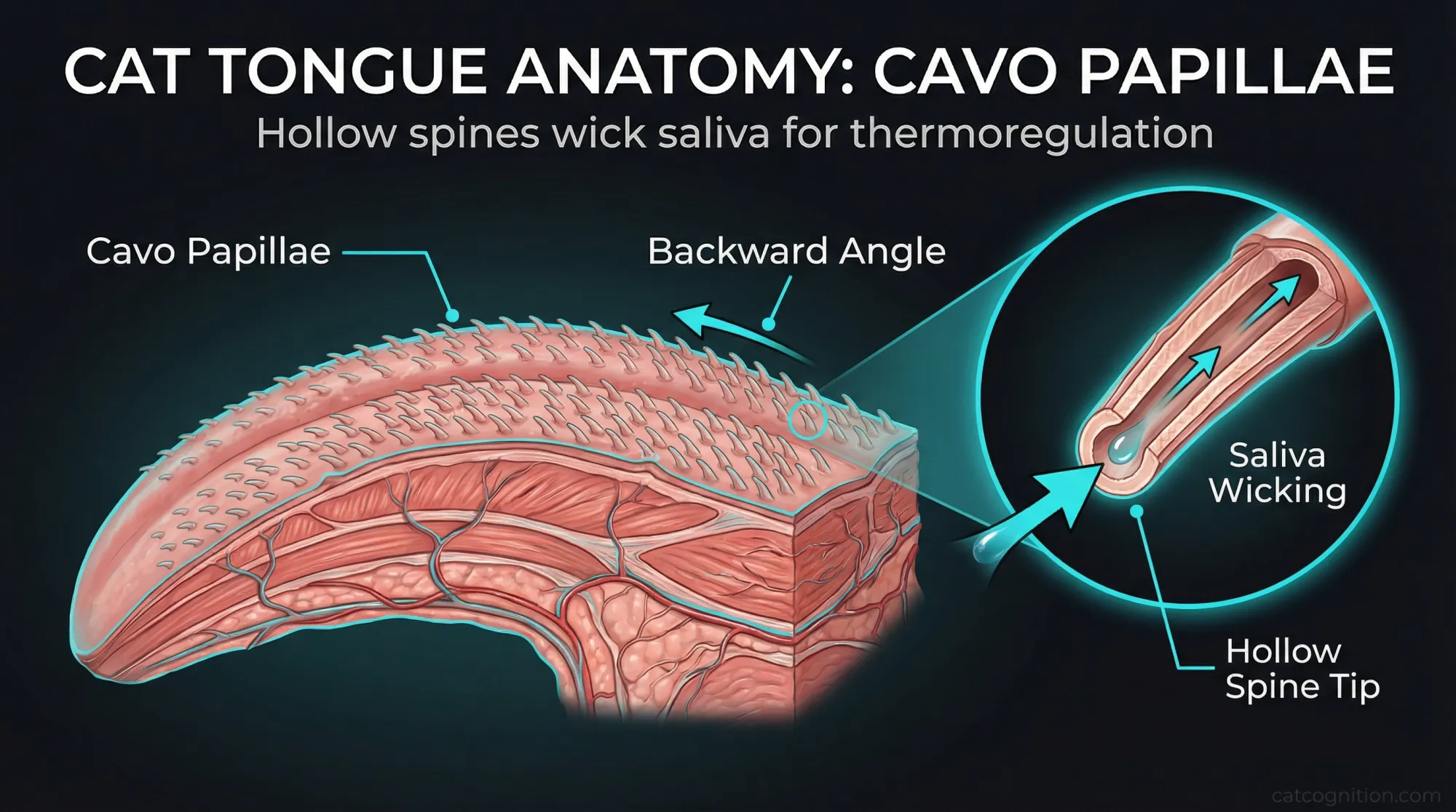 Cavo papillae: the hollow spines that make cat tongues effective grooming tools