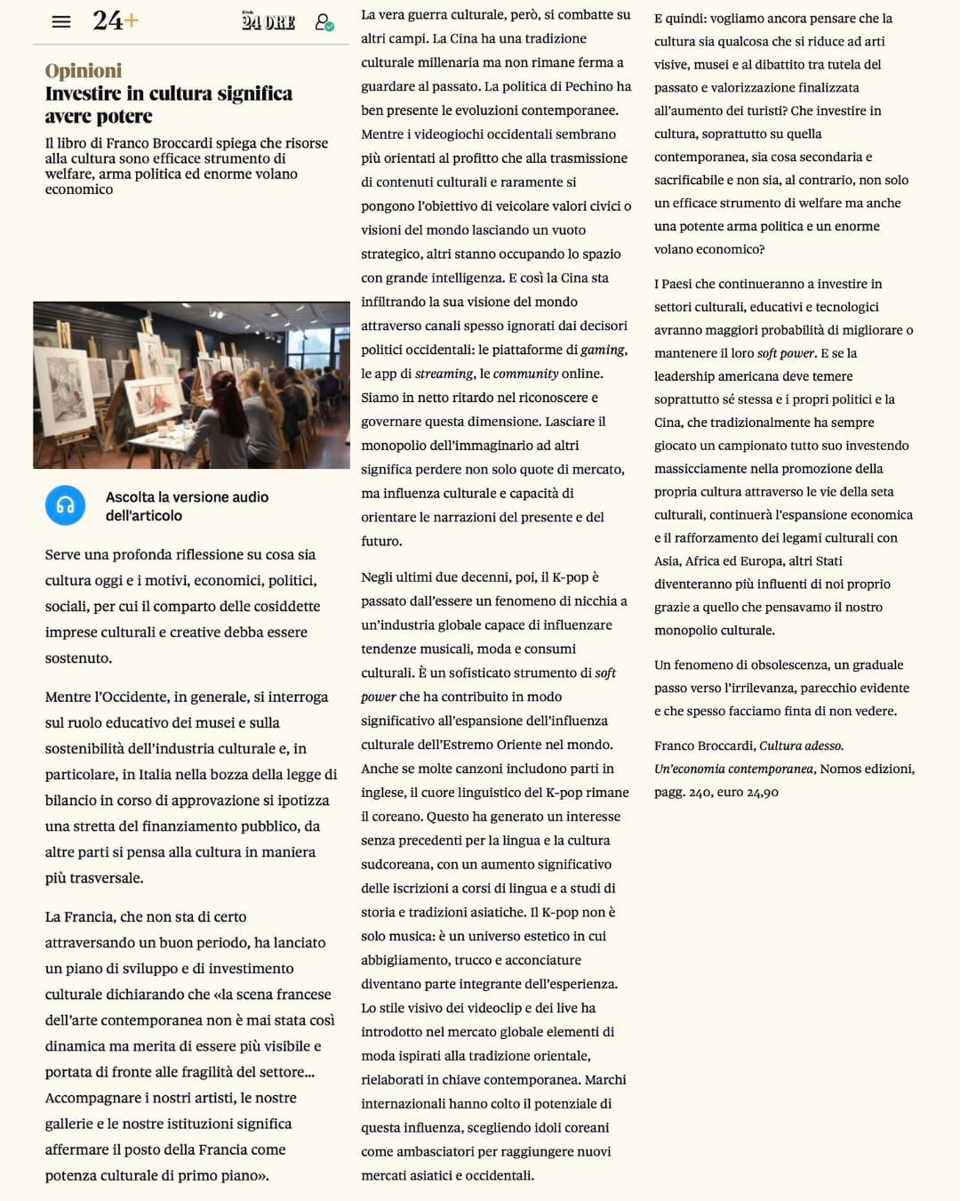 Investire in cultura significa avere potere | ilSole24Ore