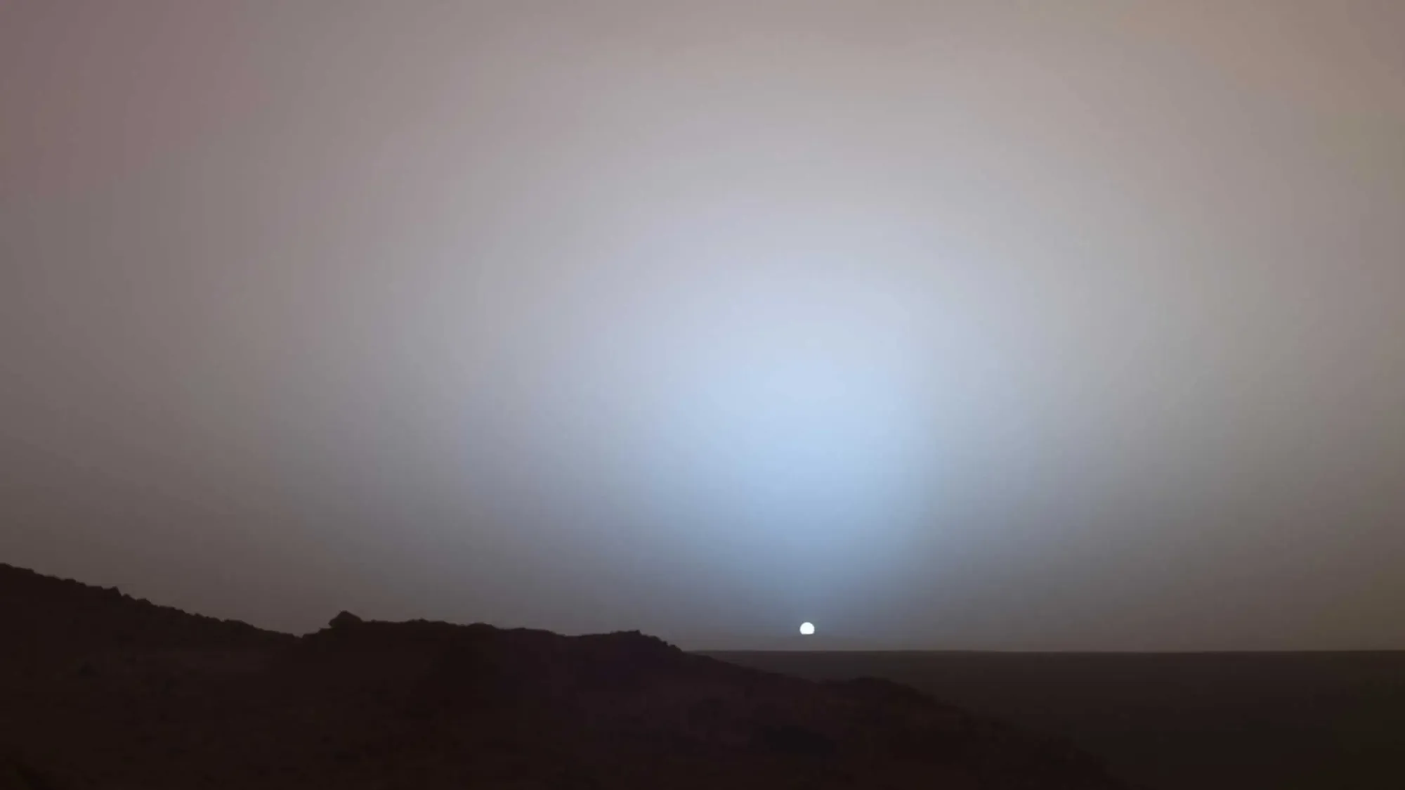 A Blue Martian Sunset as Captured by Spirit (Mars Exploration Rover)