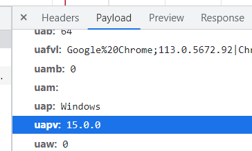 User Agent Platform Version