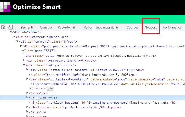 Chrome Developers Tool network tab