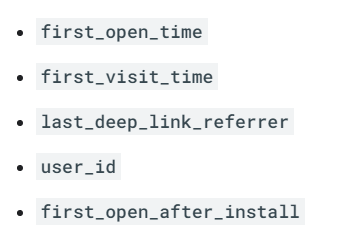 the following user property names are reserved